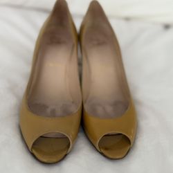 Christian Louboutin Shoes Wedge patent Leather Tan