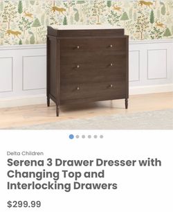 Delta Children Serena 3 Drawer Dresser with Changing Top