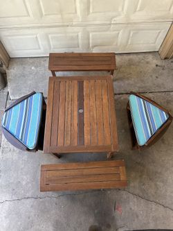 Back Yard Set Of Table Kids 22x30x36 Bench 14x36x11 Corner Bench 14x17x27