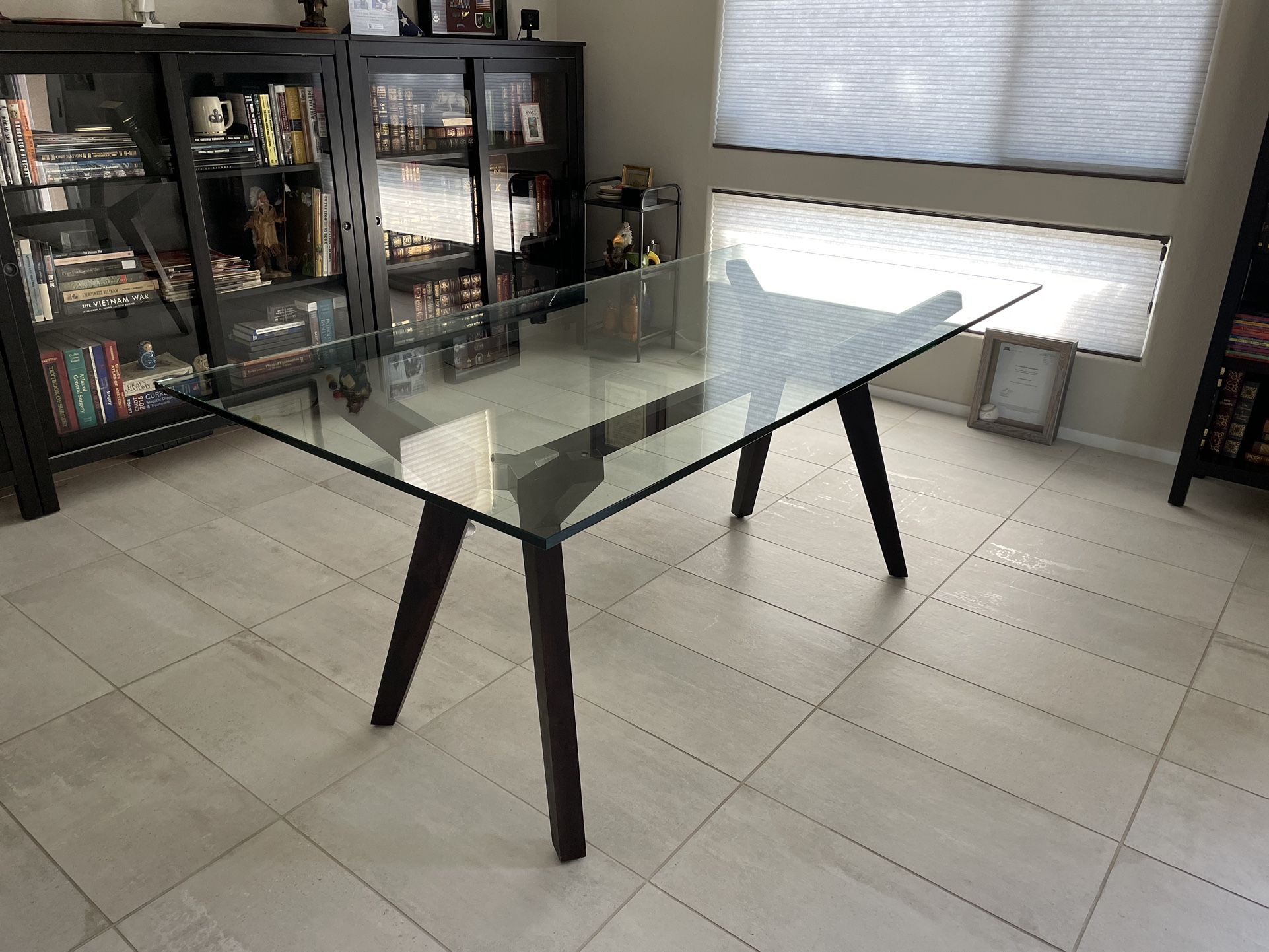 Crate & Barrel Glasstop Table