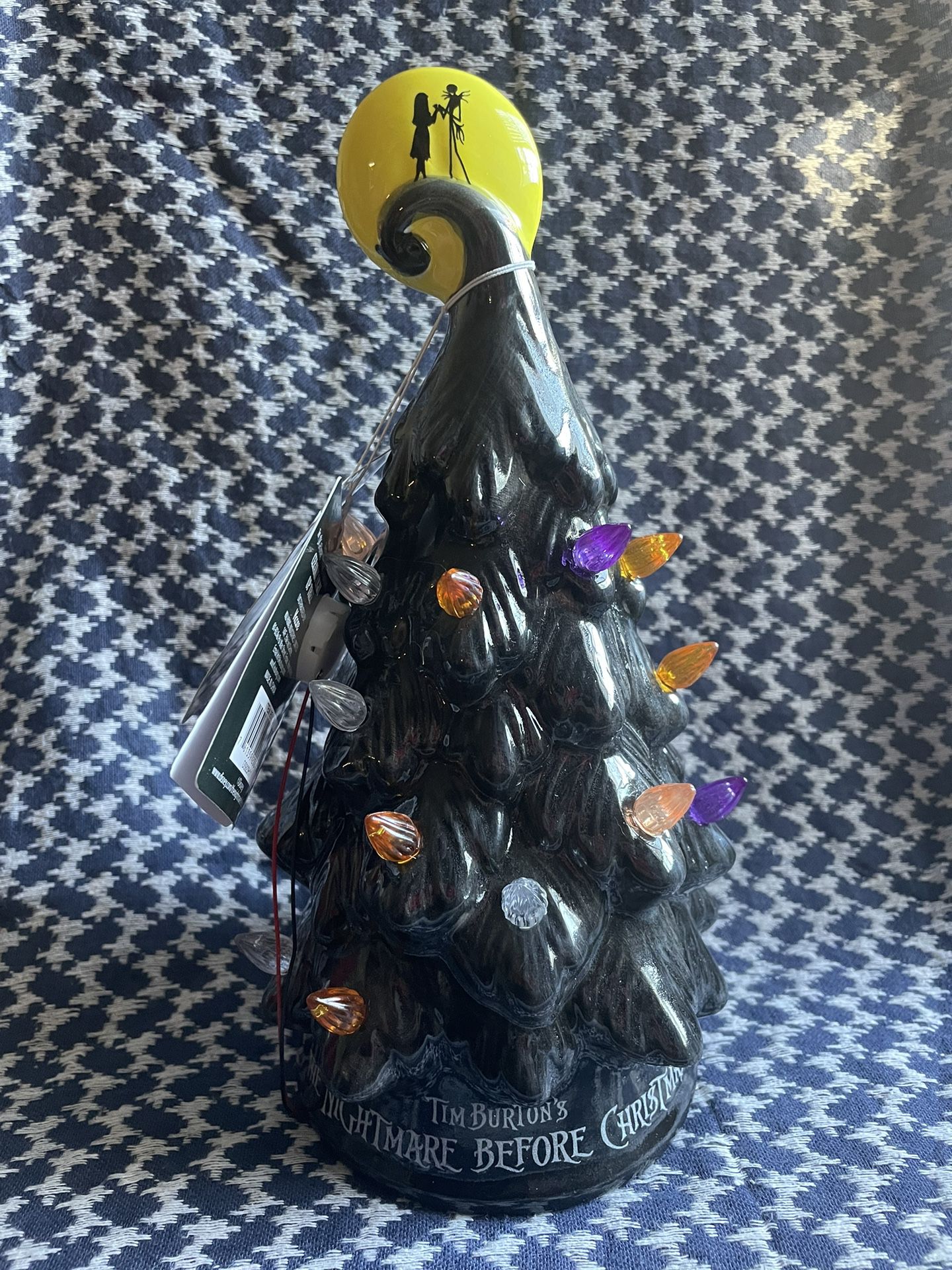 Disney Tim Burton's Nightmare Before Christmas Ceramic Halloween Light Up Tree