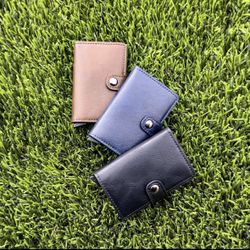 Minimalist Leather Wallet with lock, Pop Up Credit Card Wallet, Leather Wallet,