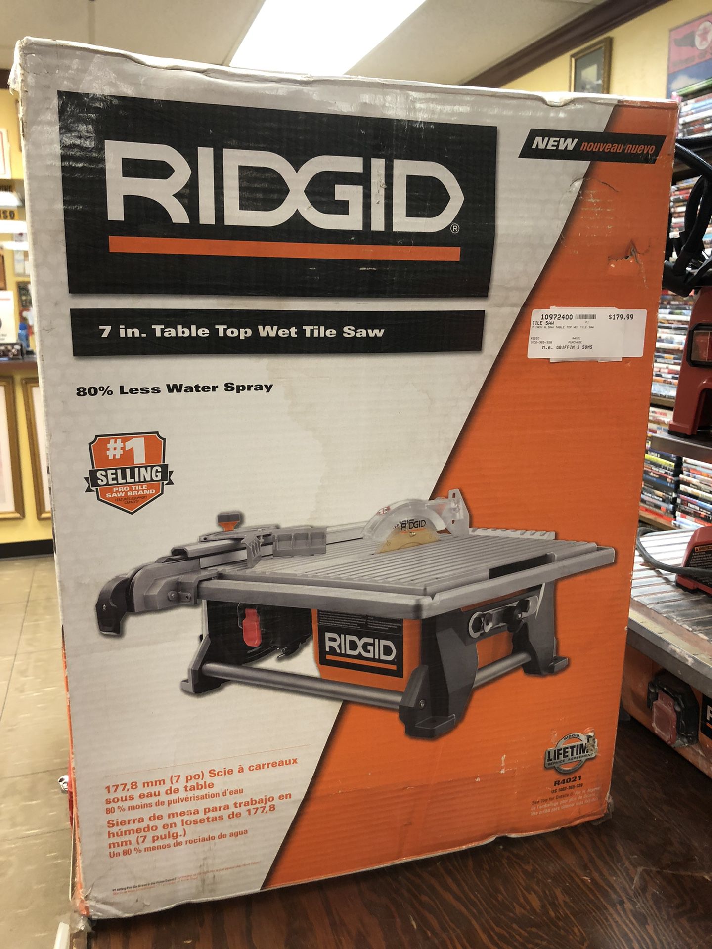 Rigid 7” 6.5ah Table Top Wet Tile Saw In Box for Sale in Bakersfield, CA  OfferUp
