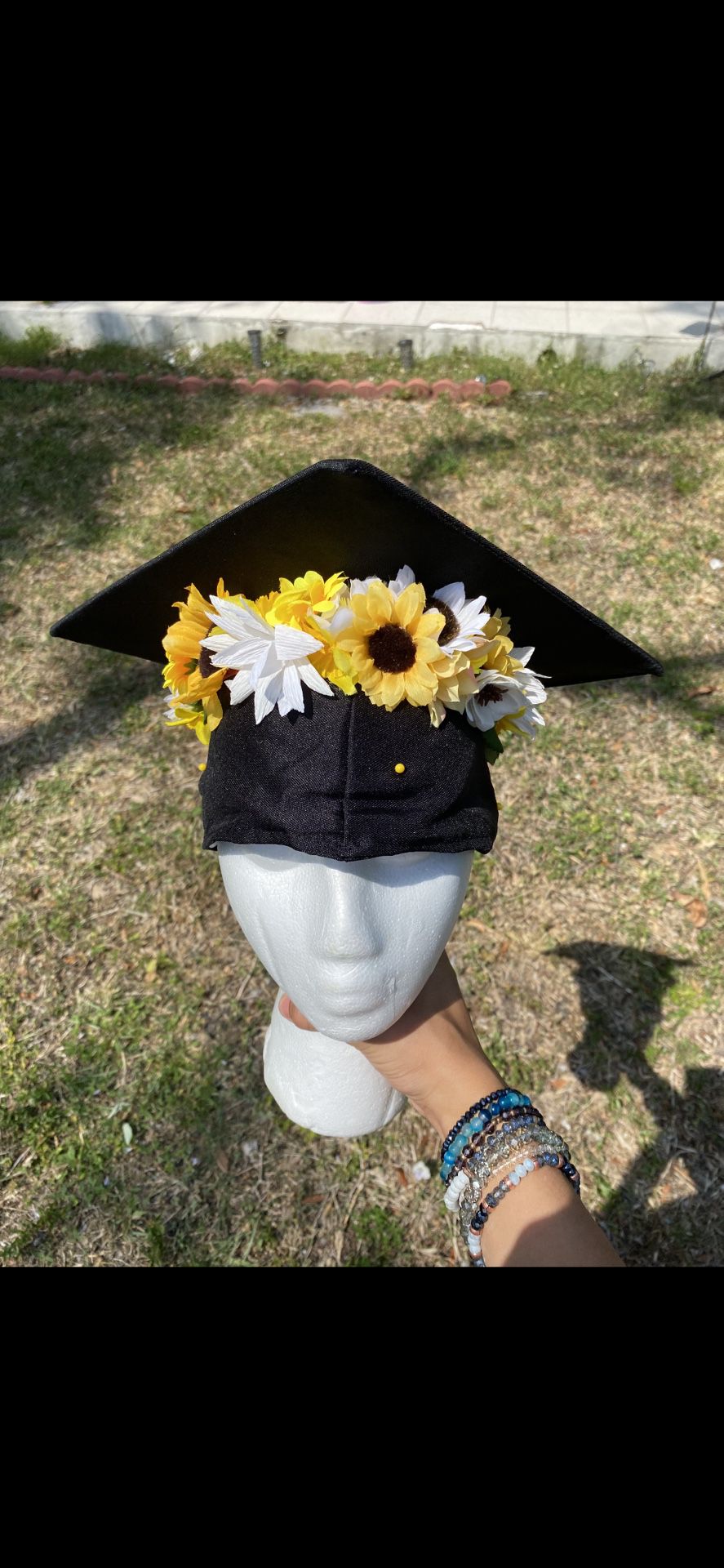 Graduation Cap Floral Band