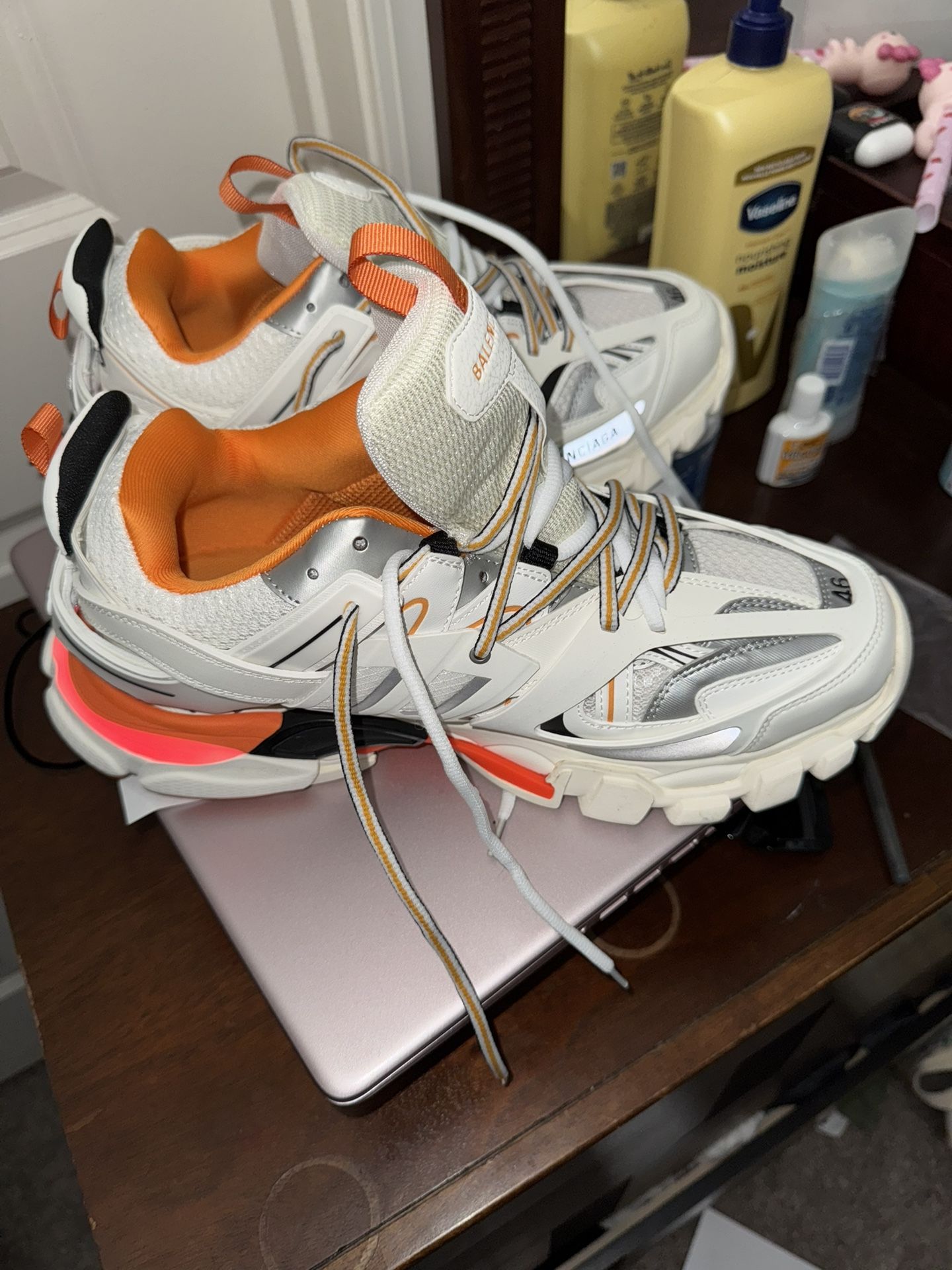 Balenciaga White And Orange Led