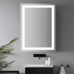 Remy 24 in. W x 34 in. H Small Rectangular Frameless Antifog Front-Lit Wall Bathroom Vanity Mirror with Smart Touch