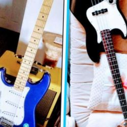 Fender Stratocaster & Fender Bass for The Rare Left Handed Player, Two Cool MiM Instruments $565. Each or Trade ( Tambien Espanol )
