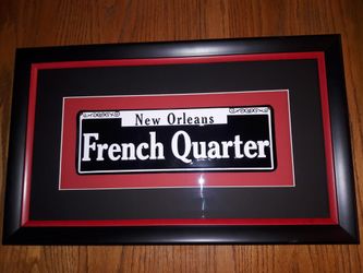 New Orleans French Quarter Street Sign Professionally Framed