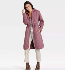 Universal Thread pink quilted coat with hood and pockets. Size: 4XL #outerwear #winter