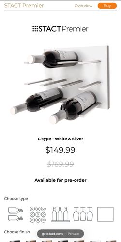 STACT Premier Wine Rack C-type-White and silver