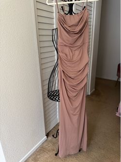 New without Tag, Small Mauve Ruched Cowl Neck with boning Maxi Dress. Got it for $90 , only $55