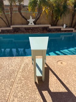 Tall Narrow Accent Table with Bottom Shelf