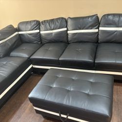 Sofa And Chaise Lounge w/Ottoman 