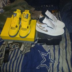 2 Joard Shoes Air Jordan 4 Retros And Air Jordan 1 Mid Se 