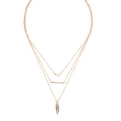 Goldtone Geometric Layer Pendant Necklace
