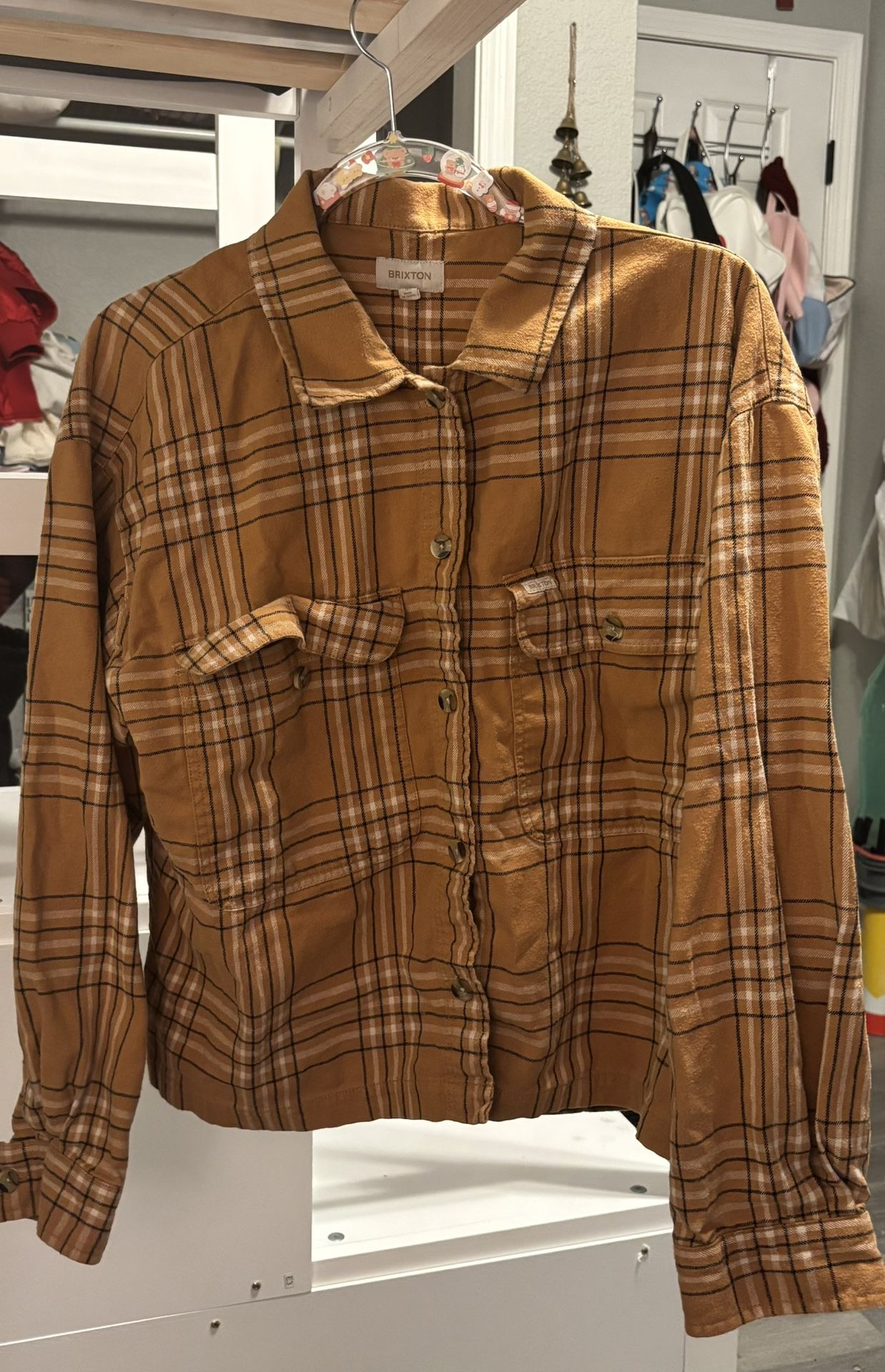 Brixton Bowery Long Sleeve Flannel Shirt (size Medium)