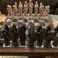 Large and Heavy Wooden Folding Chess Set