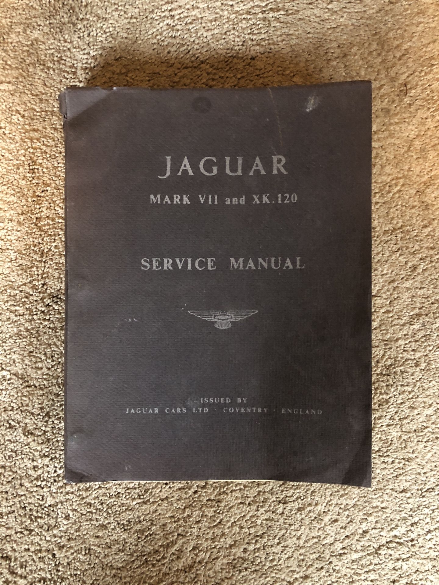 JAGUAR SERVICE MANUAL FOR MARK VII AND XK 120 MODELS