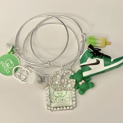 Green Bangle Stack Set