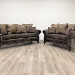 Brown Sofa And Loveseat 