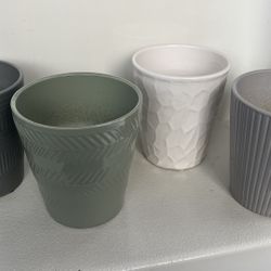 nice MUST SELL 4 ceramic decorative orchid pots flower plant pot approx. 4.5” diameter