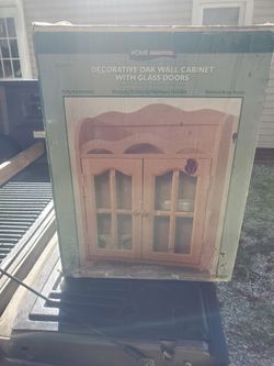 Home Essentials Decorative Oak Wall Cabinet 