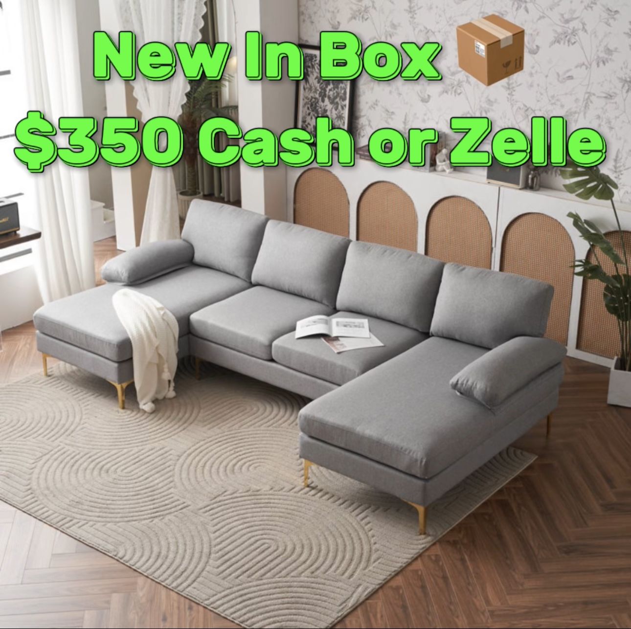 U Shape Sectional Sofa 🛋️ Brand New Sealed In Box 📦 