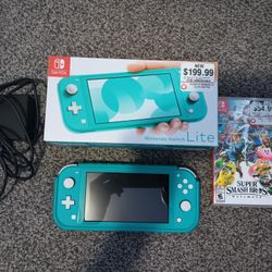 Nintendo Switch Lite + Smash Bros. Ultimate + Mario Kart 8 Deluxe (no case)