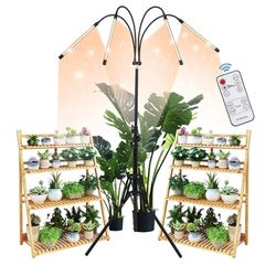 LED Plant Grow Light with Stand, LED Grow Light Full Spectrum for Indoor Plants,10 Dimmable Levels,3 Modes Timing,Tripod