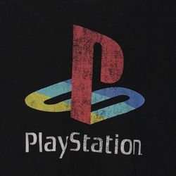 Vintage PlayStation Video Game Play Station Classic Logo Tee Shirt Large PS2 PS3 PS4 PS5 PS1