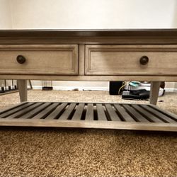 Light Grain Wood Coffee Table