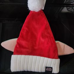 DISNEY PARKS STAR WARS MANDALORIAN SANTA GROGU BABY YODA HAT FULLY-LINED