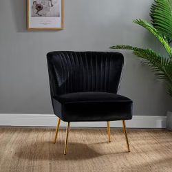 Brand New —2—Lola Velvet Side Chair (color Black