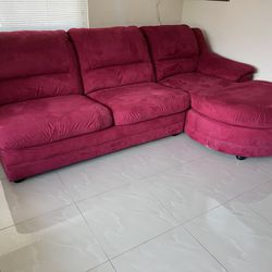 Red Suede Sleeper Sofa