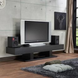 Modern Black Finish Zen Collection TV Media Console Stand