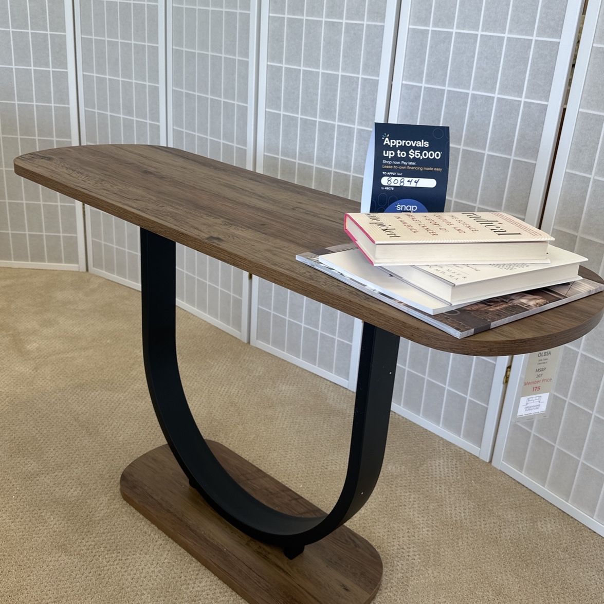 ✅ SOFA TABLE Console Table Natural, Rustic, Oak, Wood Color, Sand, Black Steel Wood Top Coated Finish (in-Store Item