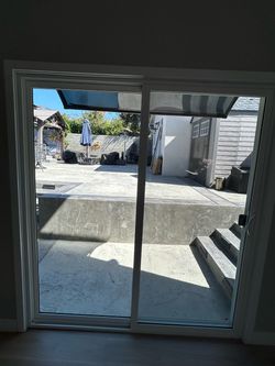 White Framed Sliding Glass Patio Door XO