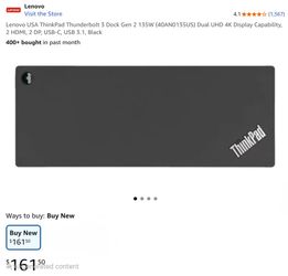 24" Dual Monitors For LENOVO Univeral Thunderbolt 3 Gen 2 Docking Station.