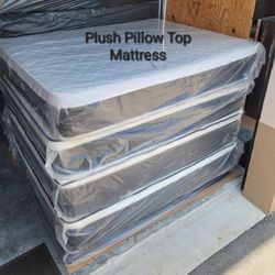 NEW QUEEN PILLOW TOP MATTRESS AND BOX SPRING -- Also Available In All Sizes.