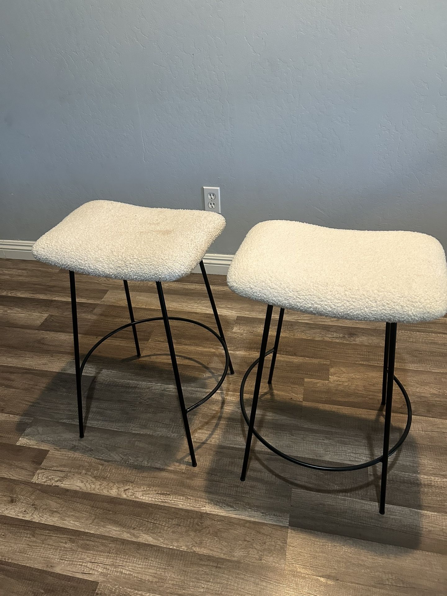 Pair White stool chair