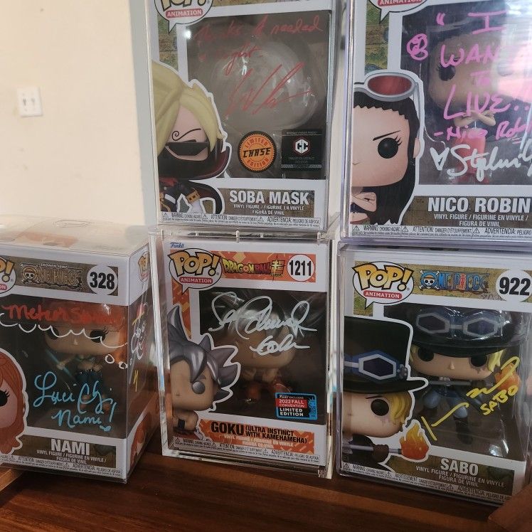 (Read DESCRIPTION) Signed Anime Funko Pop Sell Dragonball And One Piece