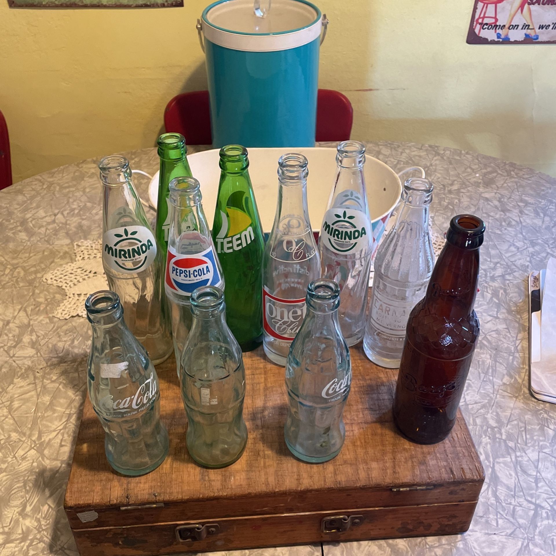 11 Vintage Soda Bottles