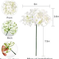 y 26 Pieces Hydrangea Artificial Flowers Silk Hydrangea Flowers Artificial Flowers Heads with Stems for Home Wedding Party Decorations (Ivory)