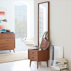 West Elm Mid-Century Modern Console w/ Mirror - Acorn