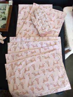 NEVER USED, PINK WITH CHEETAHS DINING TABLE SET