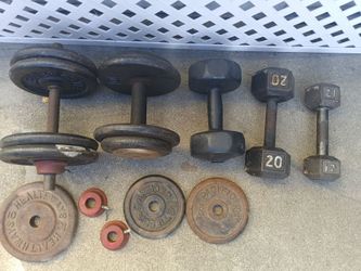 Dumbells. Different weights.