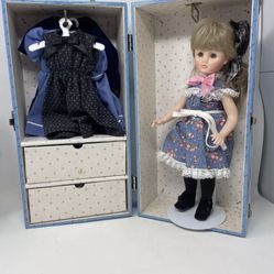 MADAME ALEXANDER ANNE'S TRUNK SET WITH 14" DOLL, DOLL TRUNK AND WARDROBE