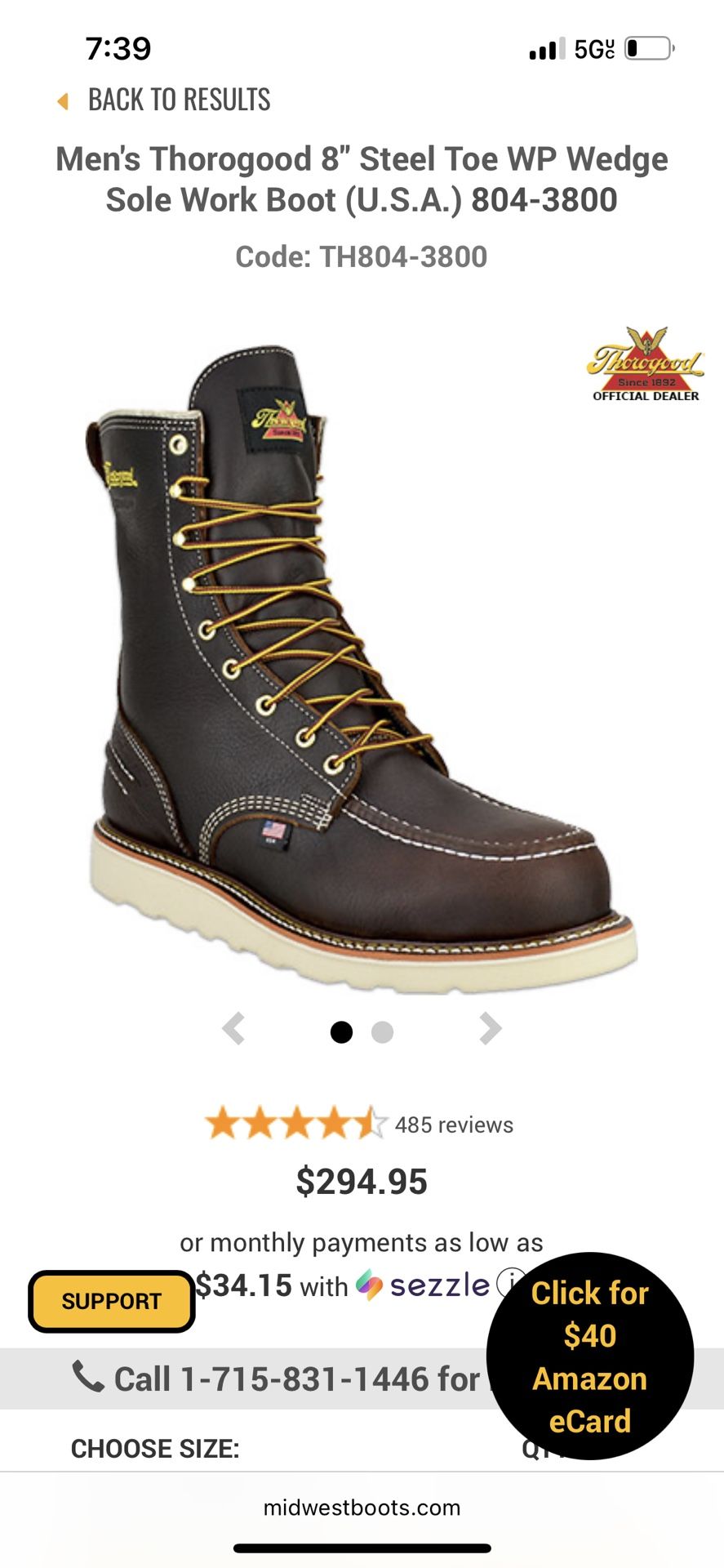 Thorogood Work Boots 