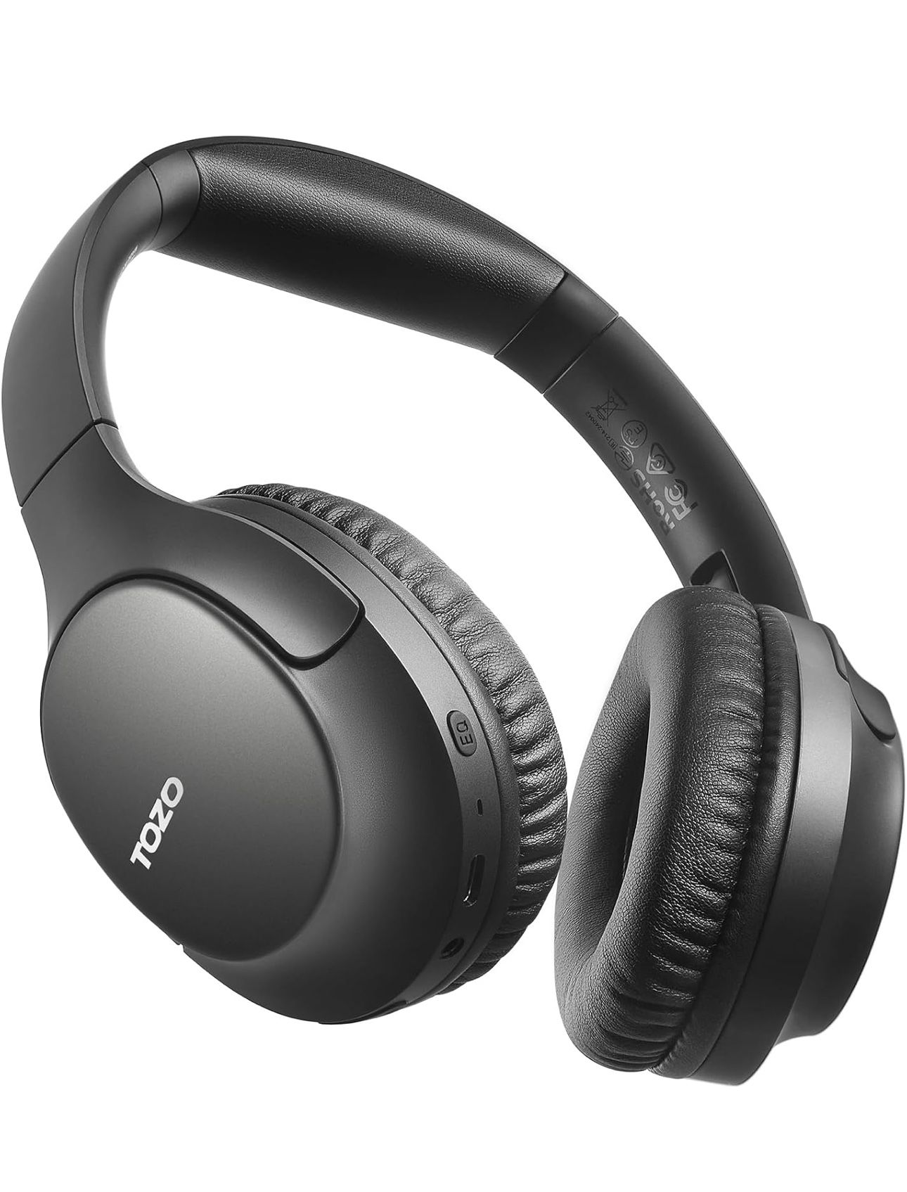 TOZO Bluetooth 5.4 Over Ear Headphones, ENC Call Noise Cancelling Mic, Foldable Wireless Headset, 70H Playback, Deep Bass Stereo Sound, Customizable E