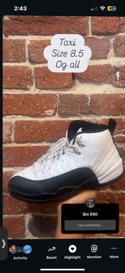 Jordan 12 Taxi Size 8.5